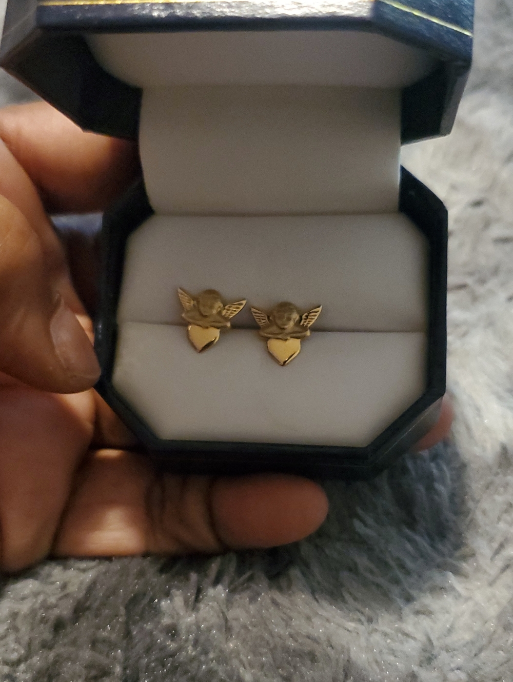 14k Tested Angel Heart Earring's